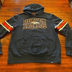 Denver Broncos Hoodie, Embroidered, Size Large